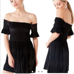 Urban Outfitters Off the Shoulder Velvet Dress